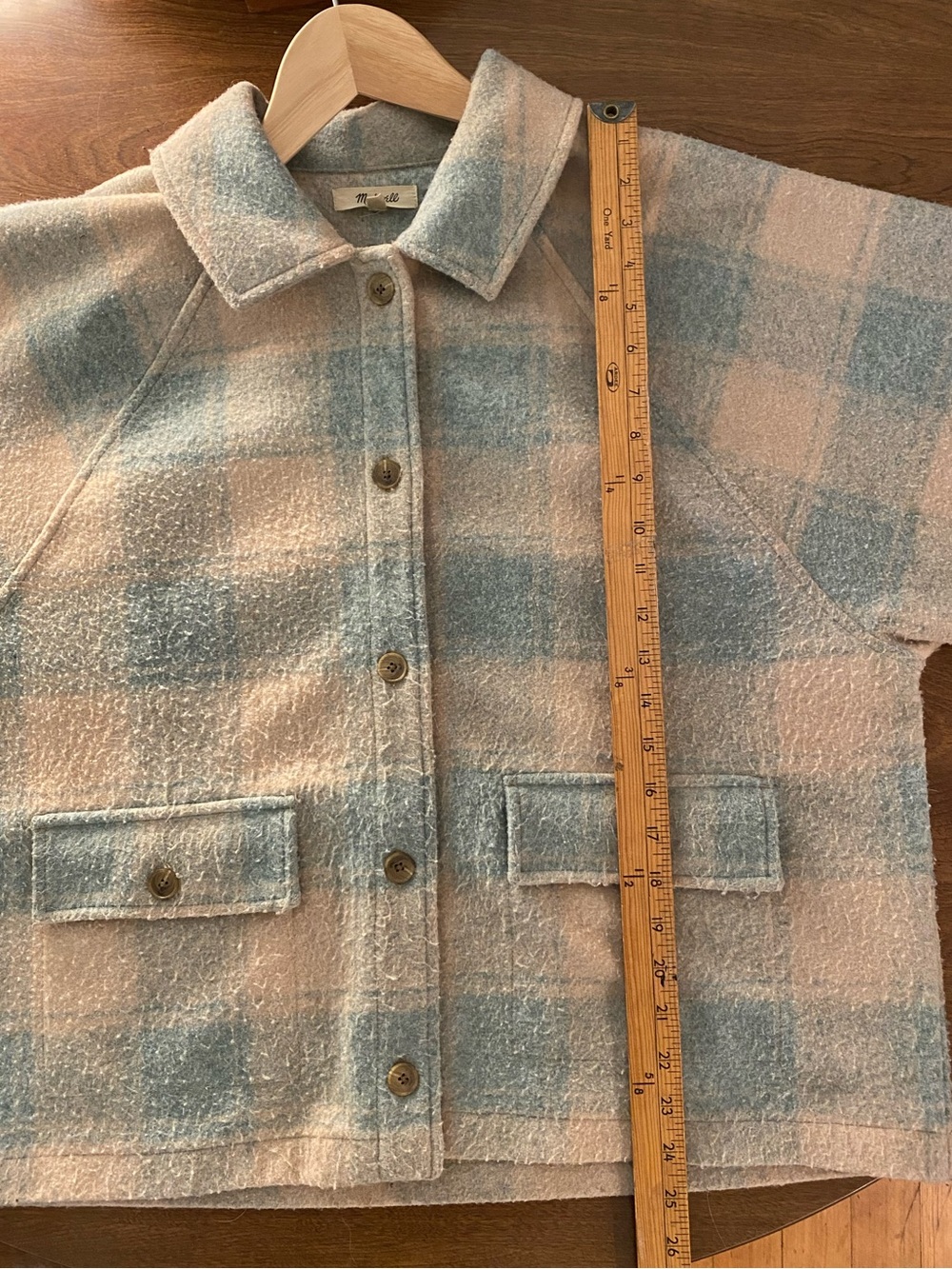 Madewell Brushed Jacquard Shirt Jacket in Plaid— Well Loved Condition - Picture 8 of 11